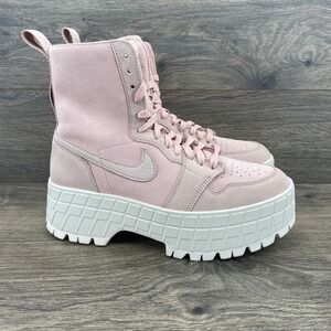 Jordan Brooklyn Boot Womens Size 9 Pink Suede Chunky Platform High Top FJ5737